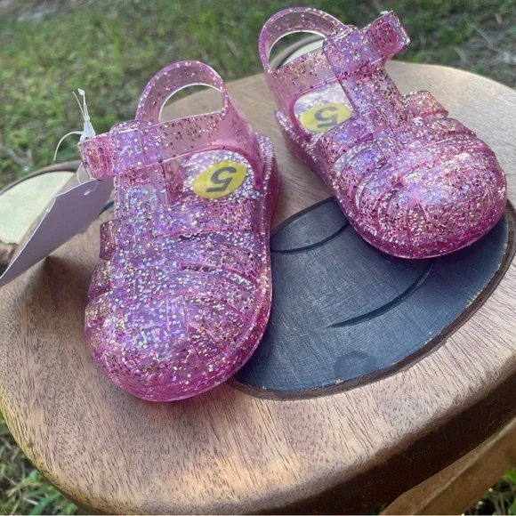 Oshkosh B’gosh Marie Jelly toddler girl sandals glittery pink size 5 - NWT - Picture 9 of 16